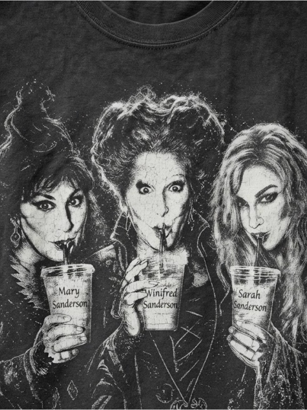 Hocus Pocus Sanderson Sisters Ice Coffee Halloween Characters Comfort Colors Tee - Picture 2 of 5